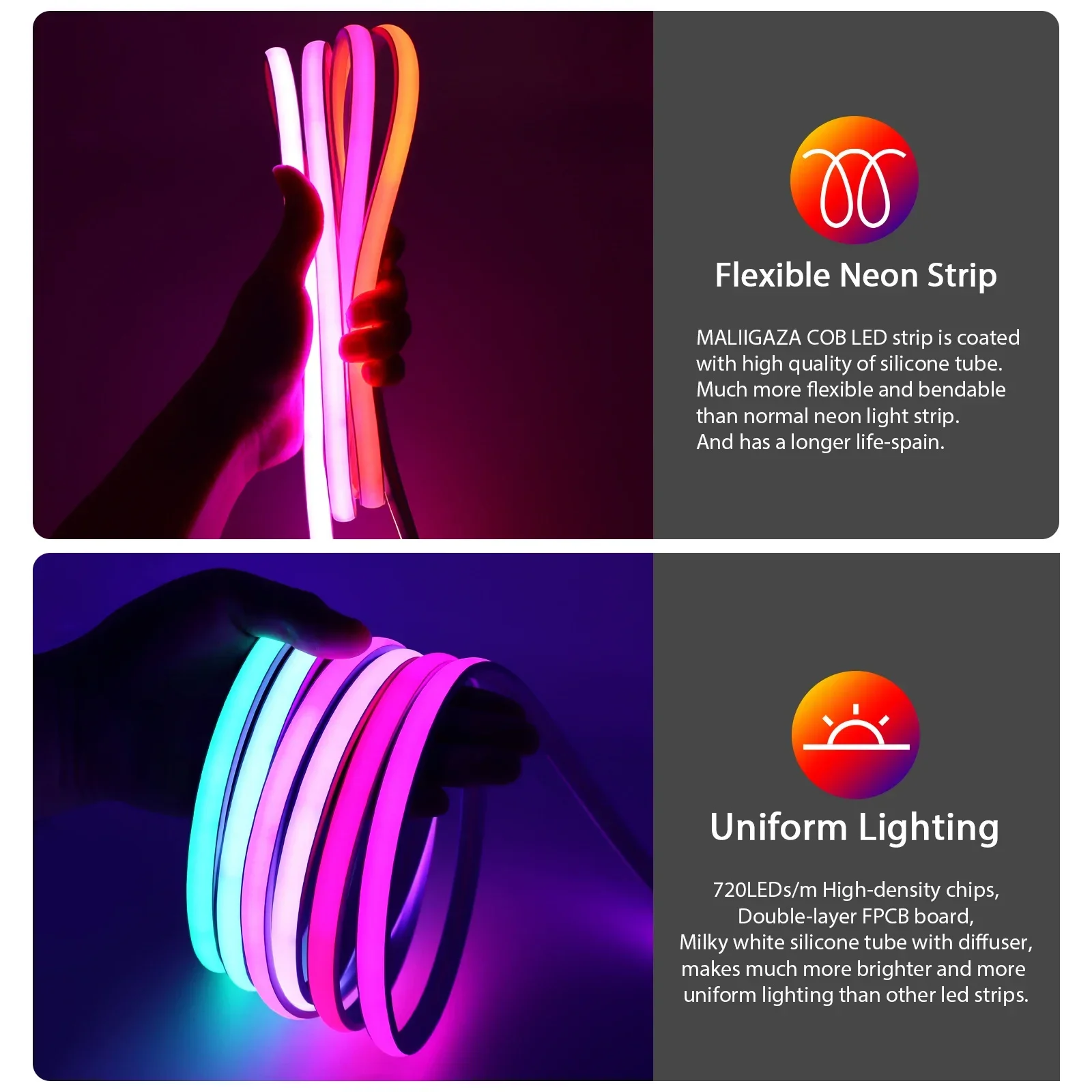 12V 24V IP68 RGBIC COB LED Str - Outdoor Power Strip Weatherproof 评论和价格